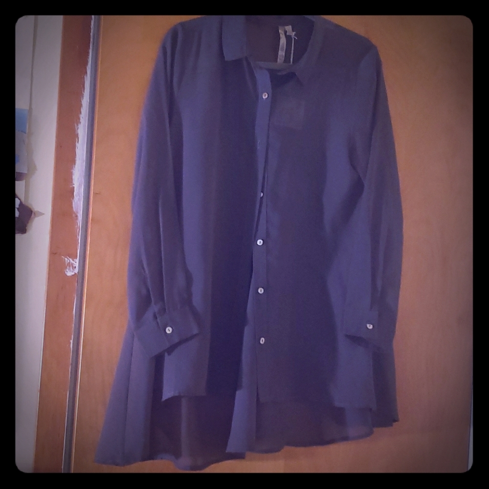 Sheer button down shirt